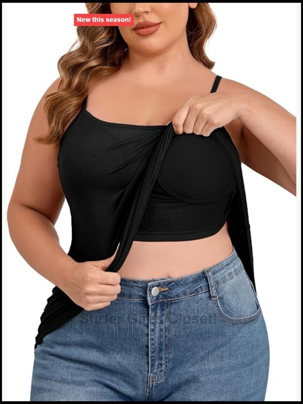Plus Size Tank Top with Built in Bra Shelf Support